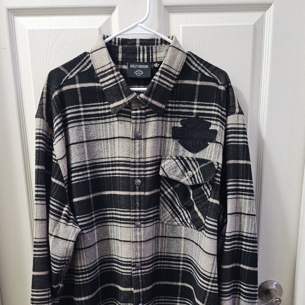 Harley Davidson Wool Button Flannel - image 1